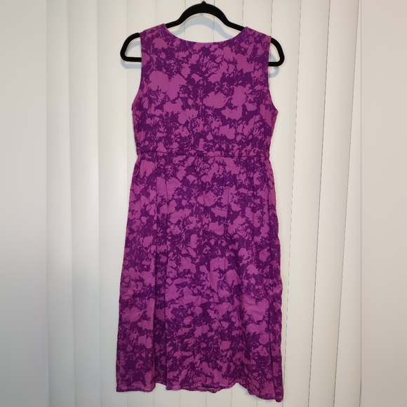 Eddie Bauer Purple floral midi dress size 8 - Picture 3 of 4